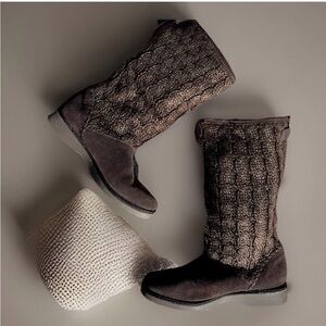 The Sak Women's Skyler Suede & Cable Knit Back Zip Boots 8